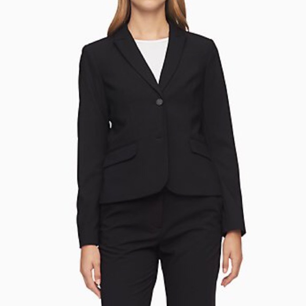 Calvin Klein Two Button Black Suit Jacket